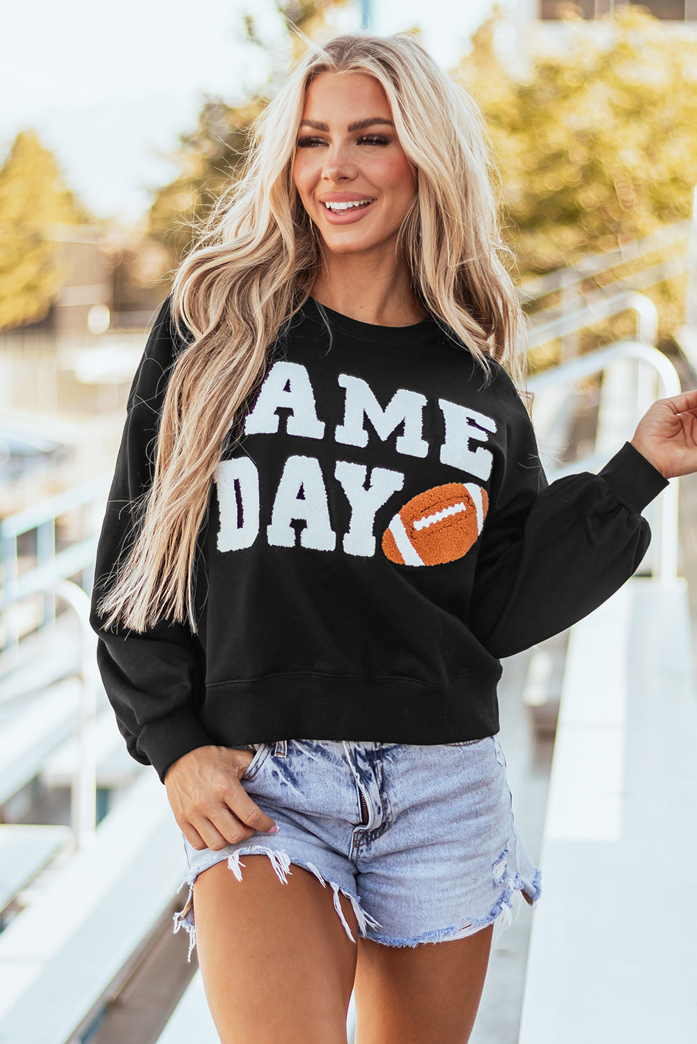 Black ‘GAME DAY’ Graphic Pullover Sweatshirt