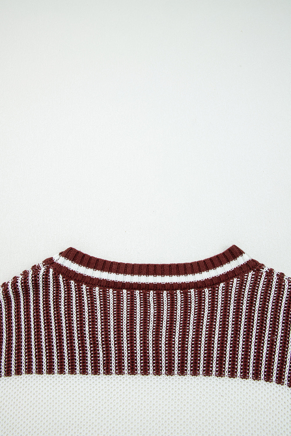 Brown Two Tone Striped Sweater