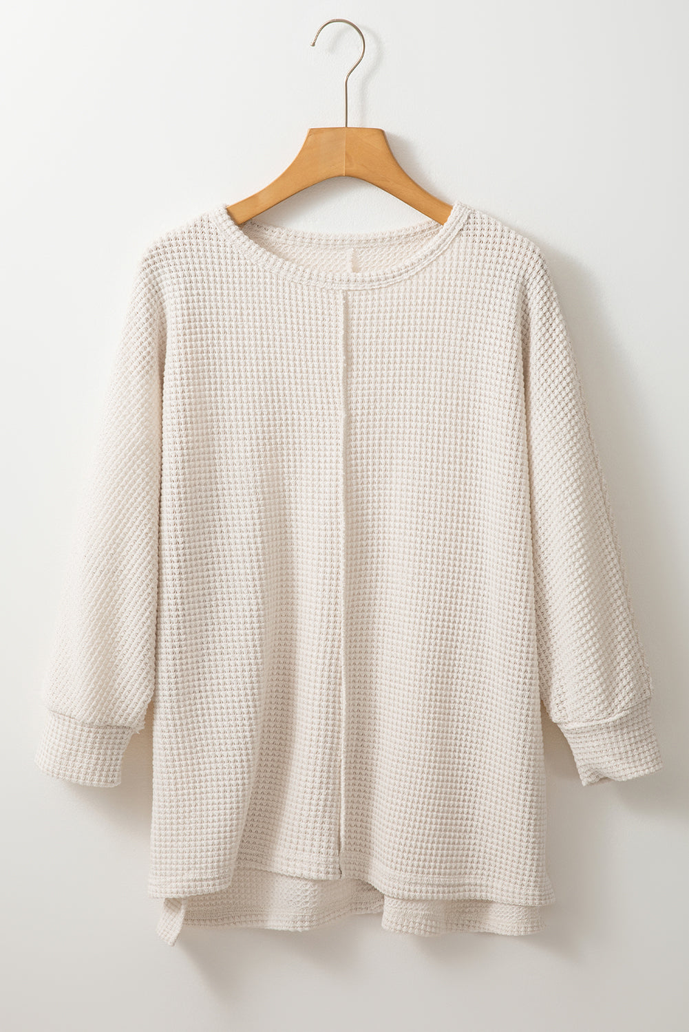 Apricot Waffle Knit Oversized Top
