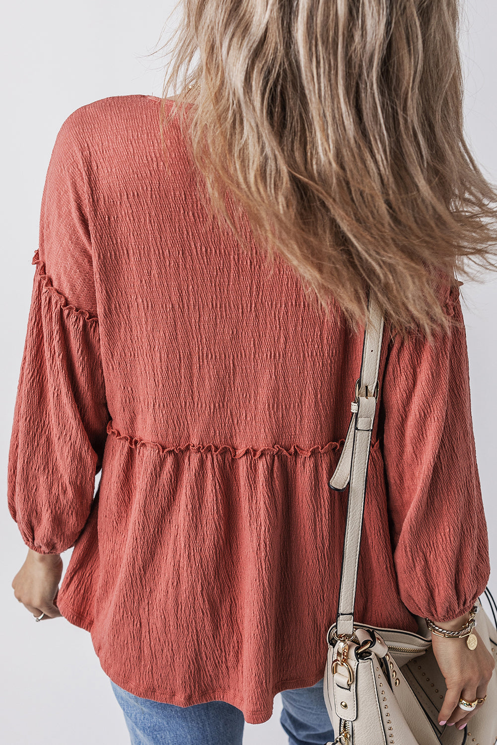 Mineral Red Puff Sleeve Blouse