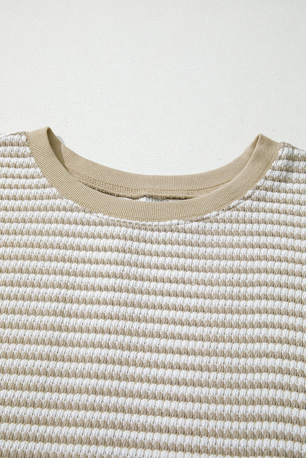 Brown Stripe Plus Size Ribbed Long Sleeve Top