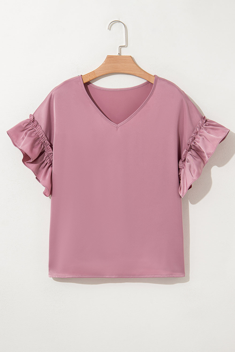 Pink Ruffle Sleeve Top