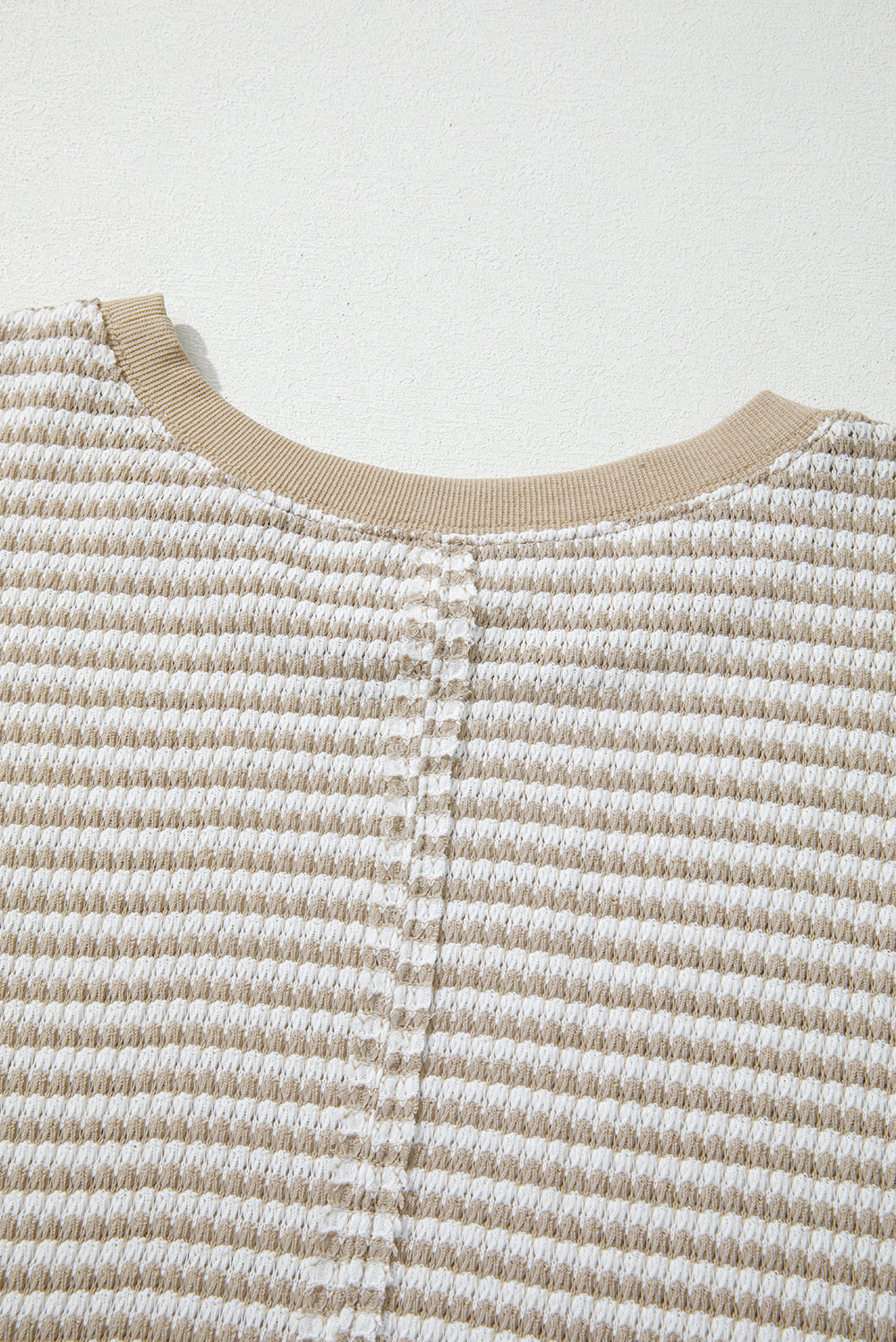 Brown Stripe Plus Size Ribbed Long Sleeve Top