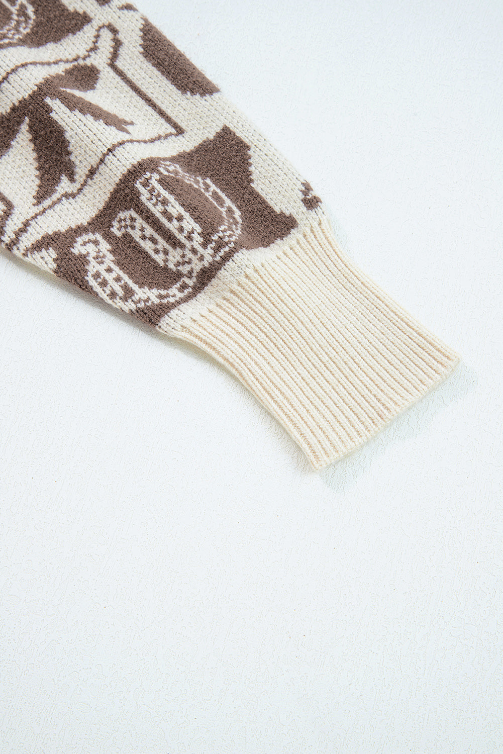 Brown Bows & Horseshoes Western Print Sweater
