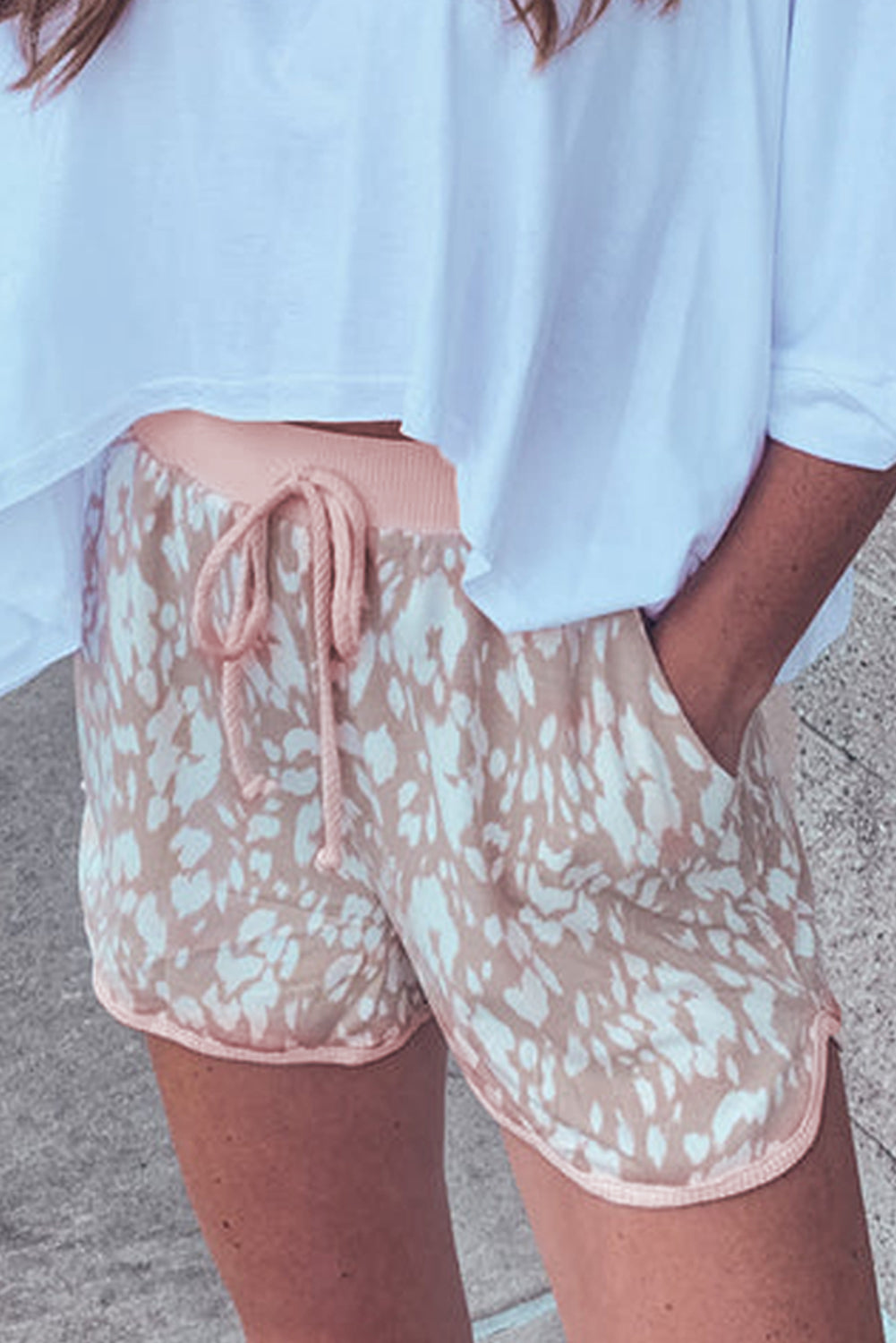 Pink Leopard Casual Shorts