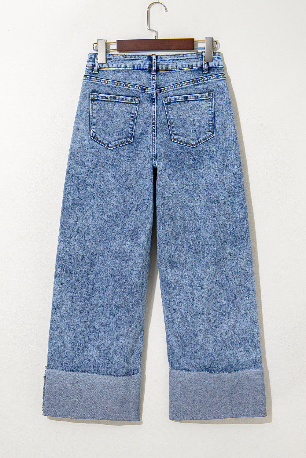 ‘Ashleigh’ Mineral Wash Distressed Wide Leg Jeans