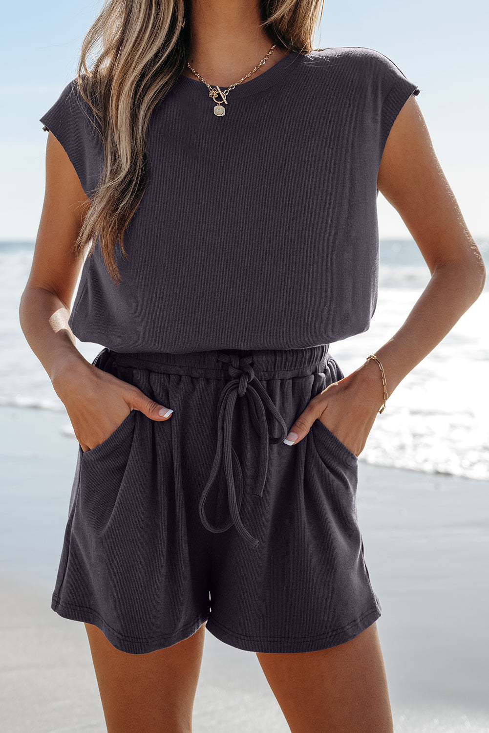 Bristol Black Knit Open Back Romper