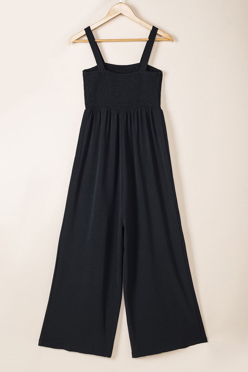 Black Sleeveless Wide Leg Jumpsuit with Pockets