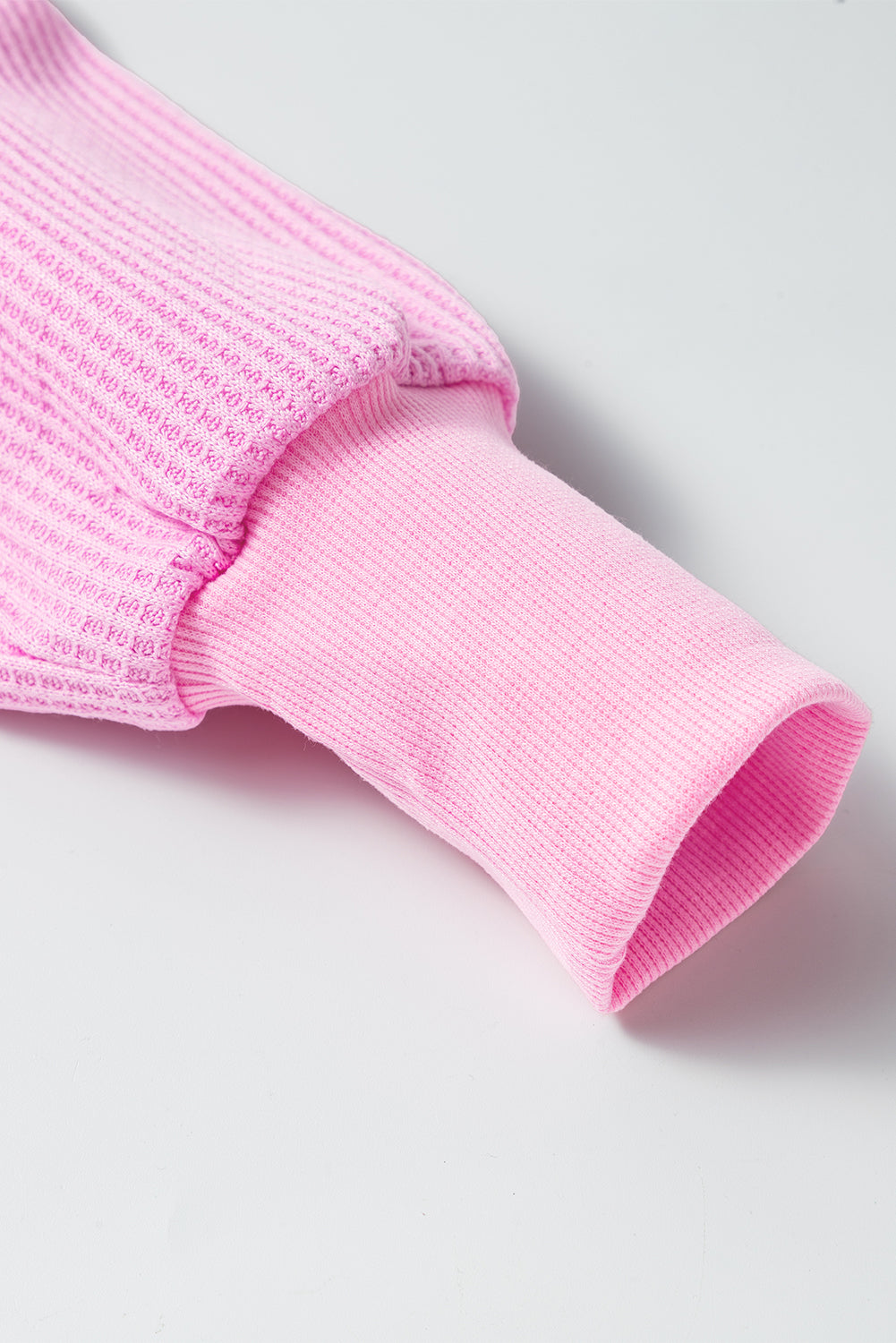 Pink Waffle Knit Exposed Seam Top