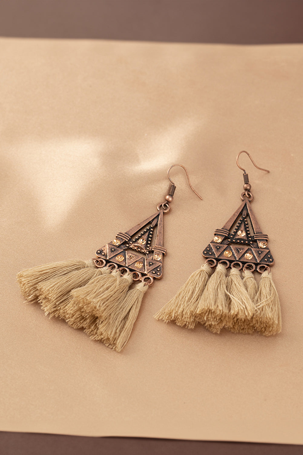 Brown Boho Tasseled Earrings