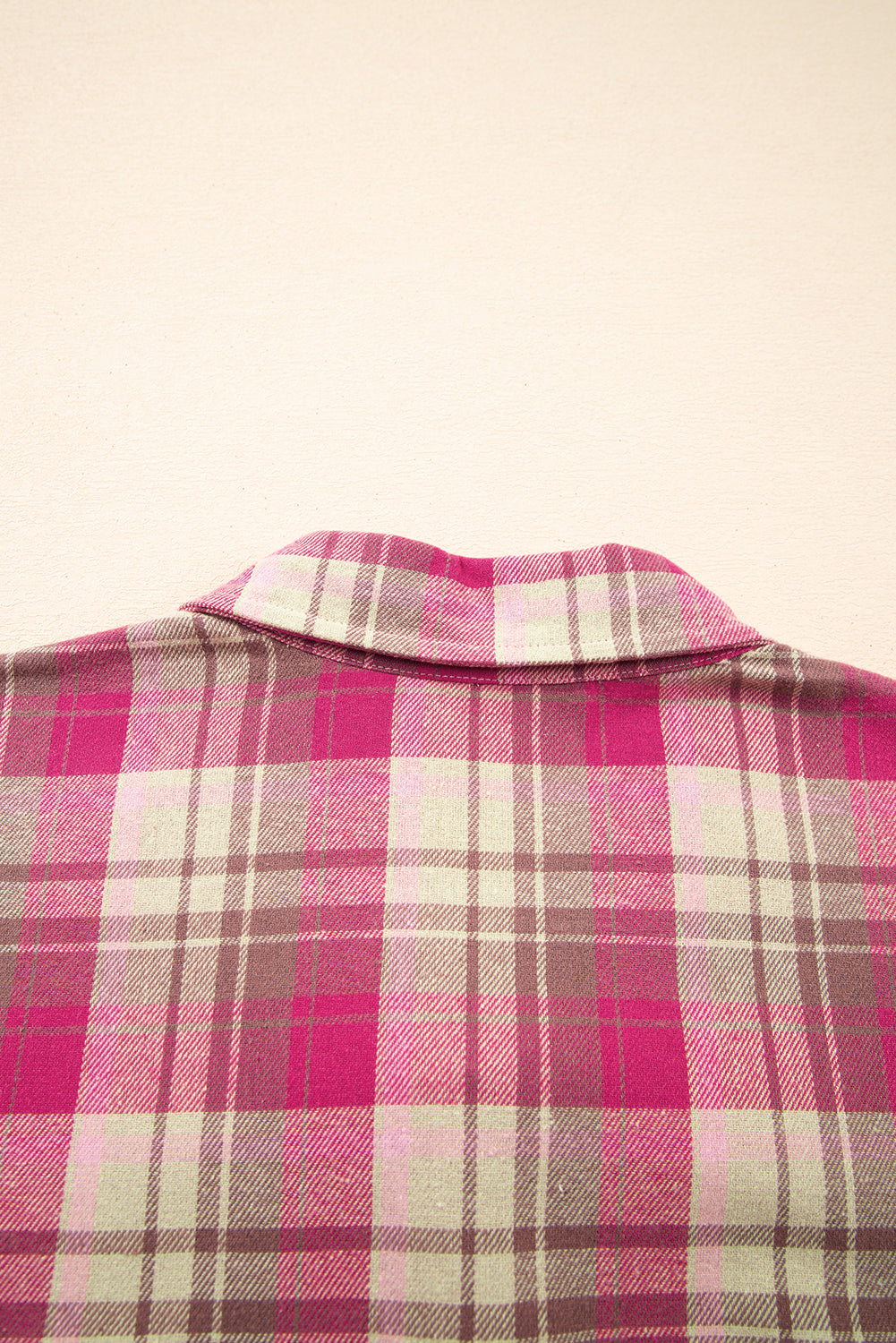 Pink Plaid Patchwork Plus Size Top