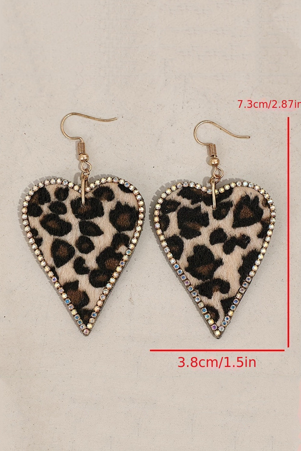 Multicolour Rhinestone Leopard Heart Shape Earrings