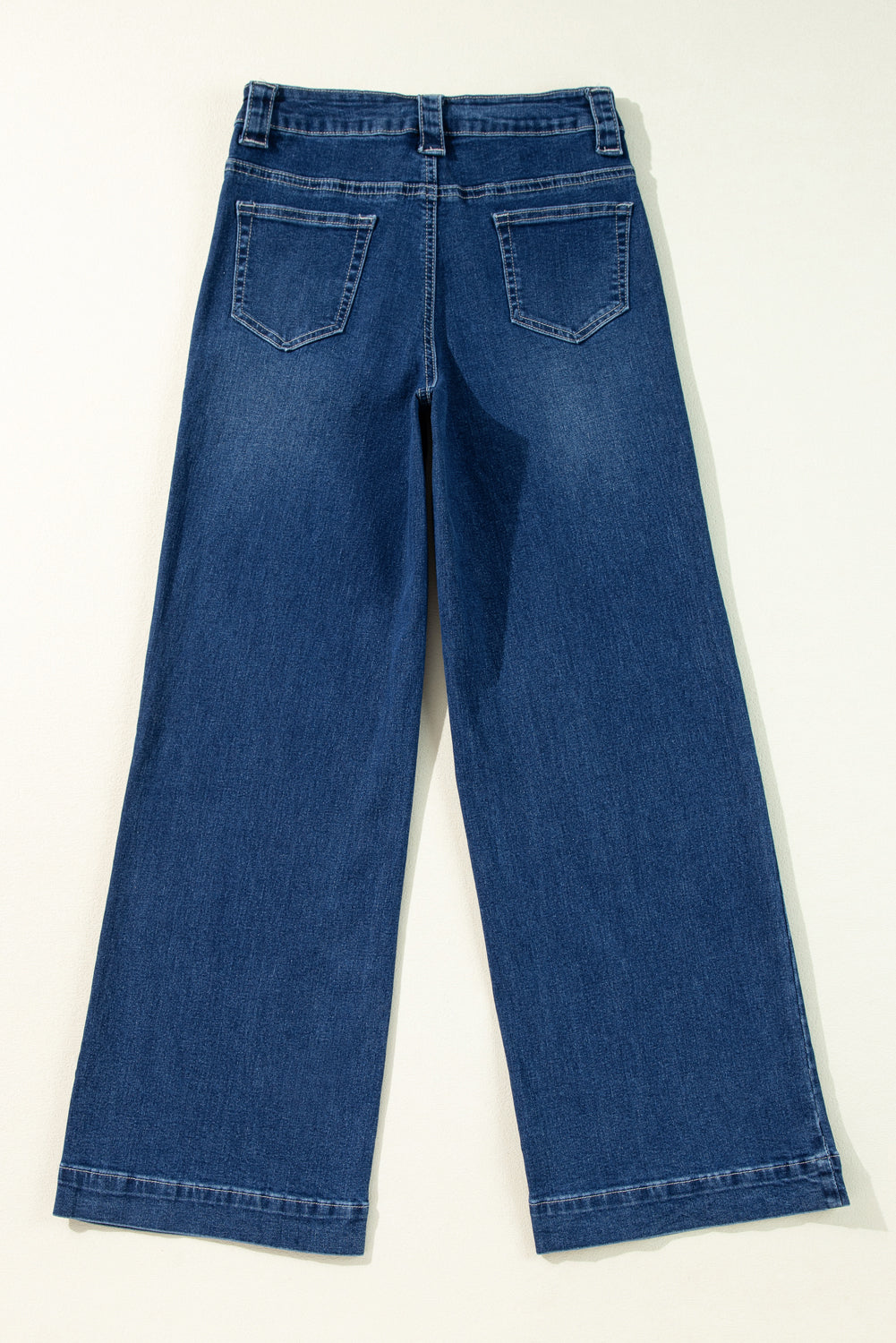 Dark Wash Wide Leg Pocketed High Waist Jeans