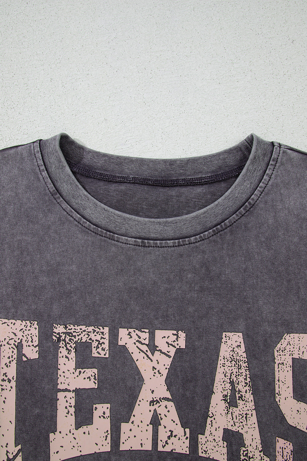 Grey ‘TEXAS’ Steer Head Mineral Wash Oversized T Shirt
