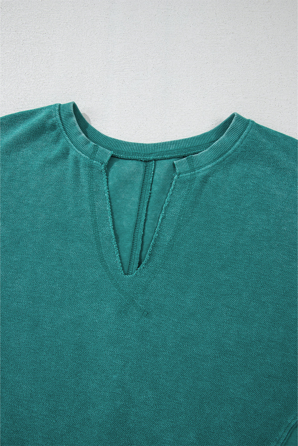Teal Notched Neck Sweatshirt