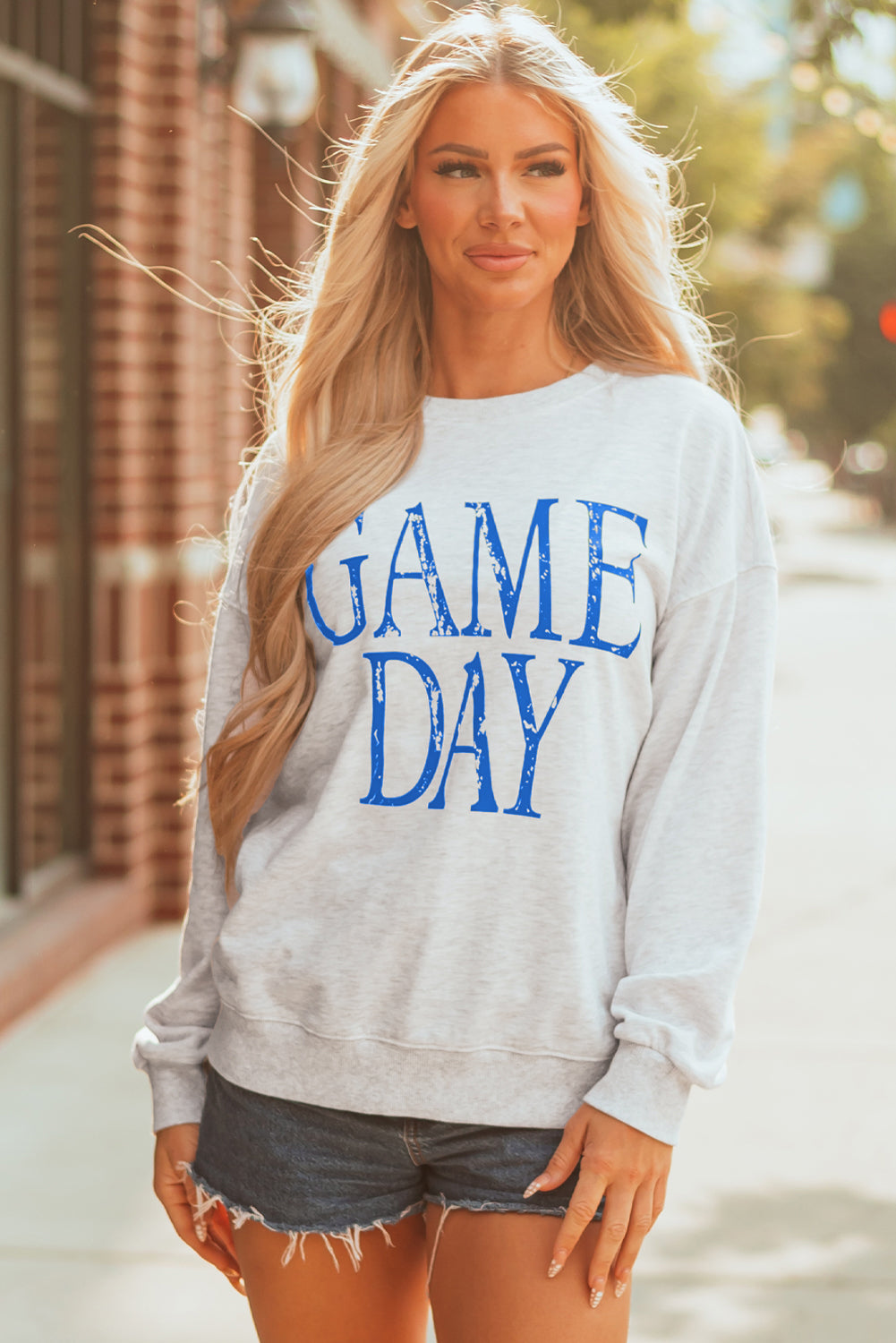 Blue Vintage Washed ‘GAME DAY’ Sweatshirt