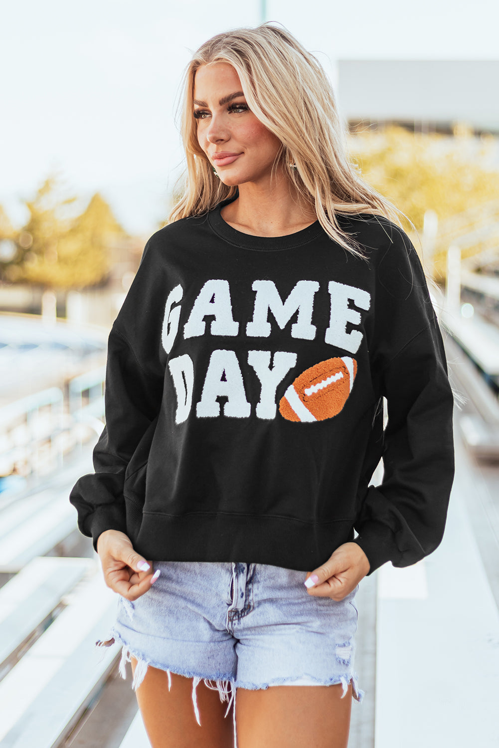Black ‘GAME DAY’ Graphic Pullover Sweatshirt