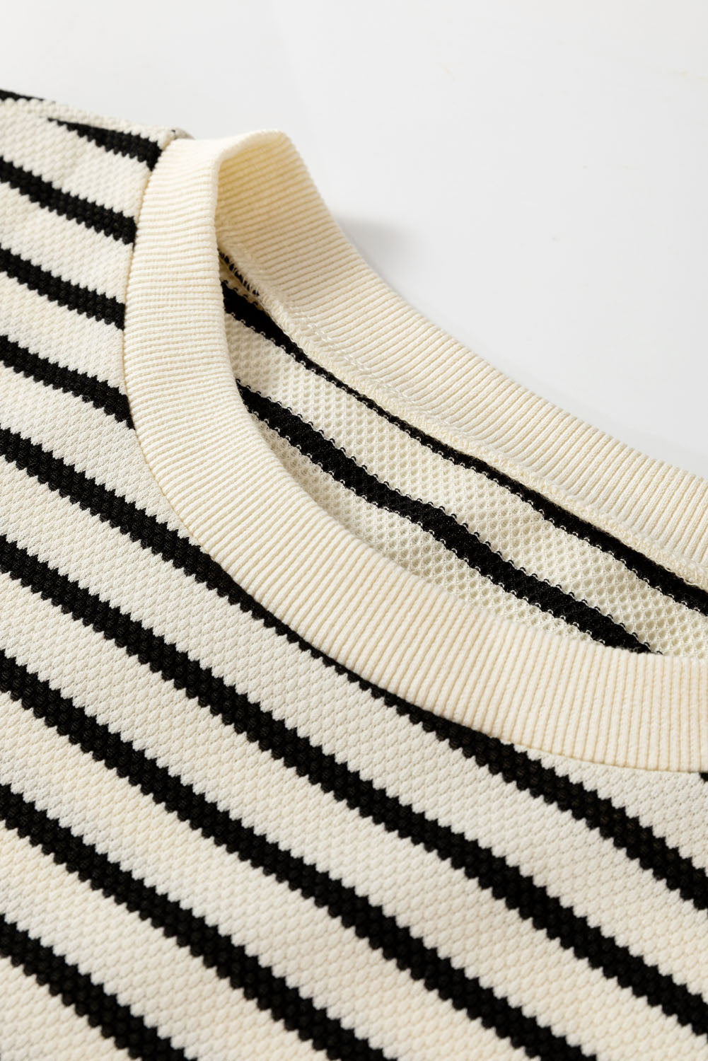 Black Stripe Trimmed Ruffled Short Sleeve Plus Size Top