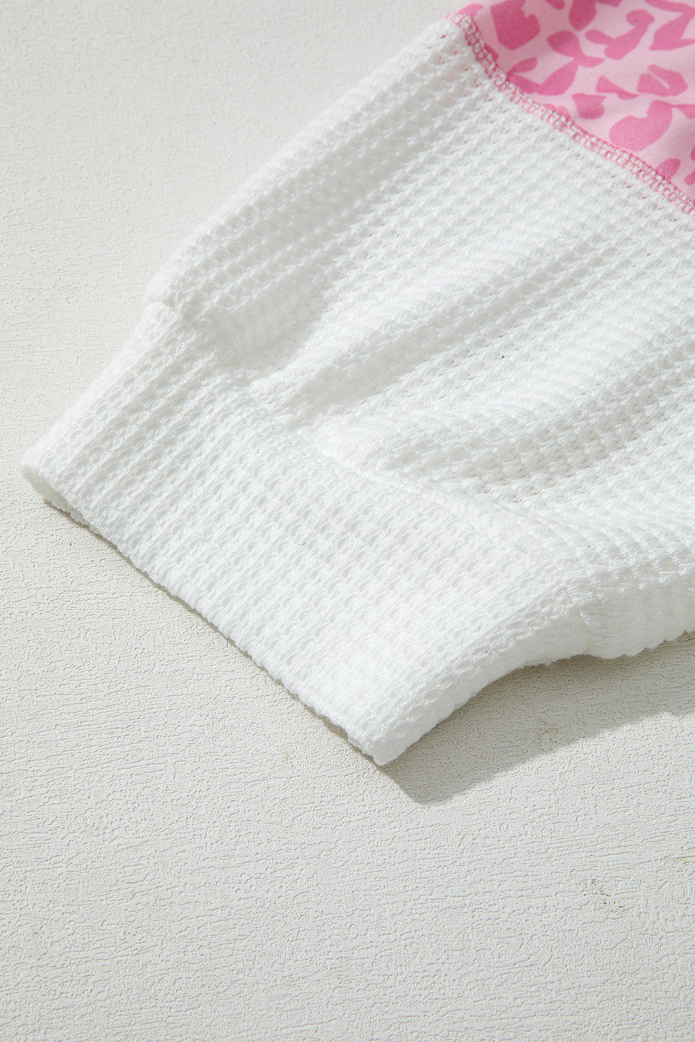 Pink Stripe Waffle Knit Plus Size Hoodie