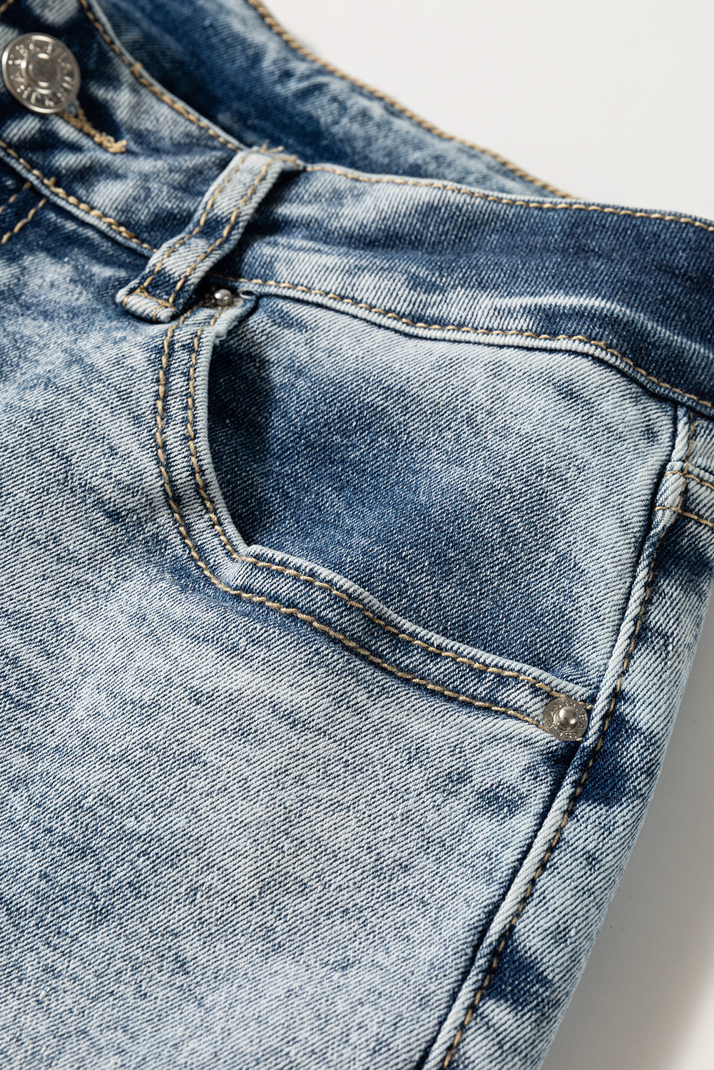High Rise Cuffed Medium Wash Jeans