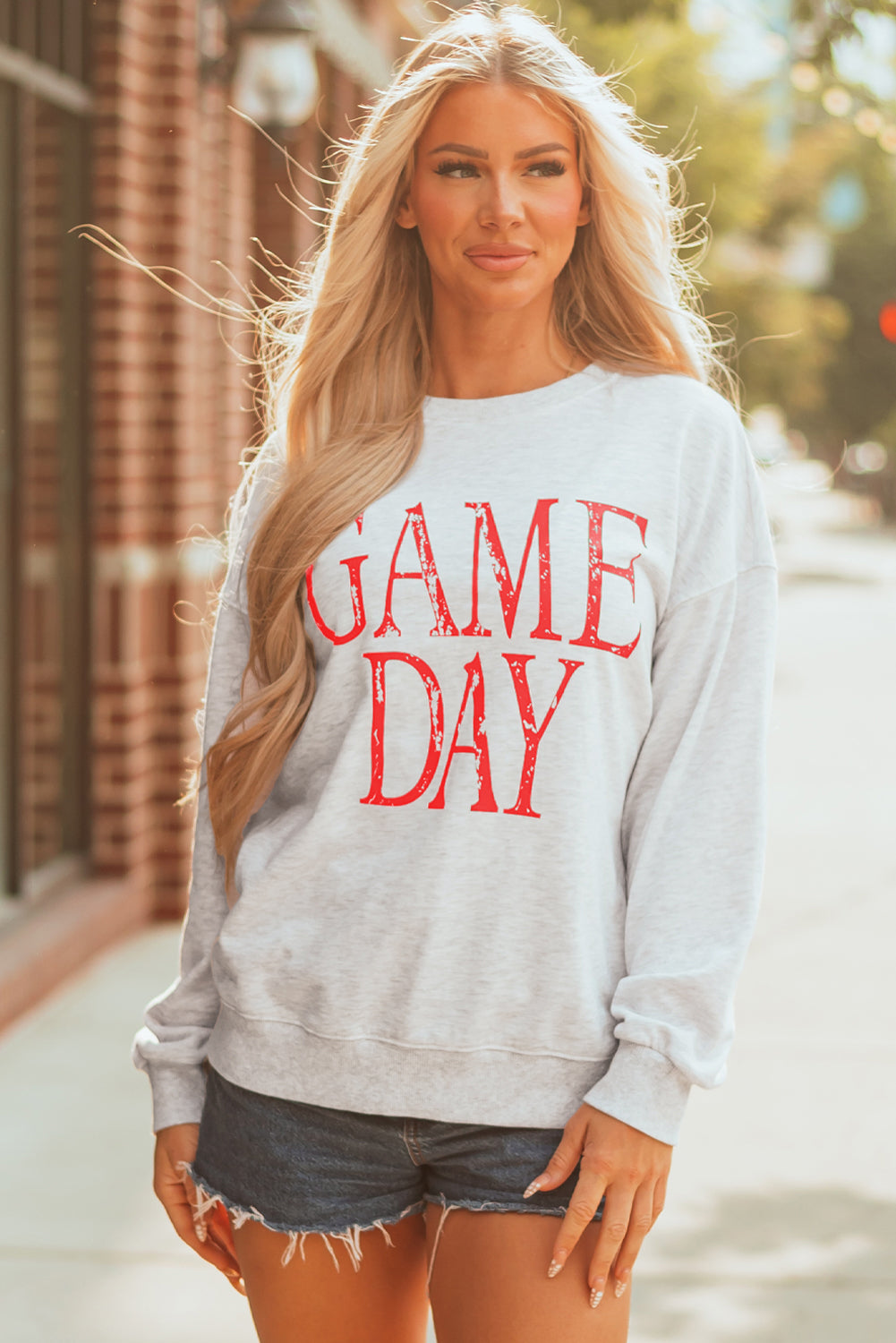 Red Vintage Washed ‘GAME DAY’ Sweatshirt