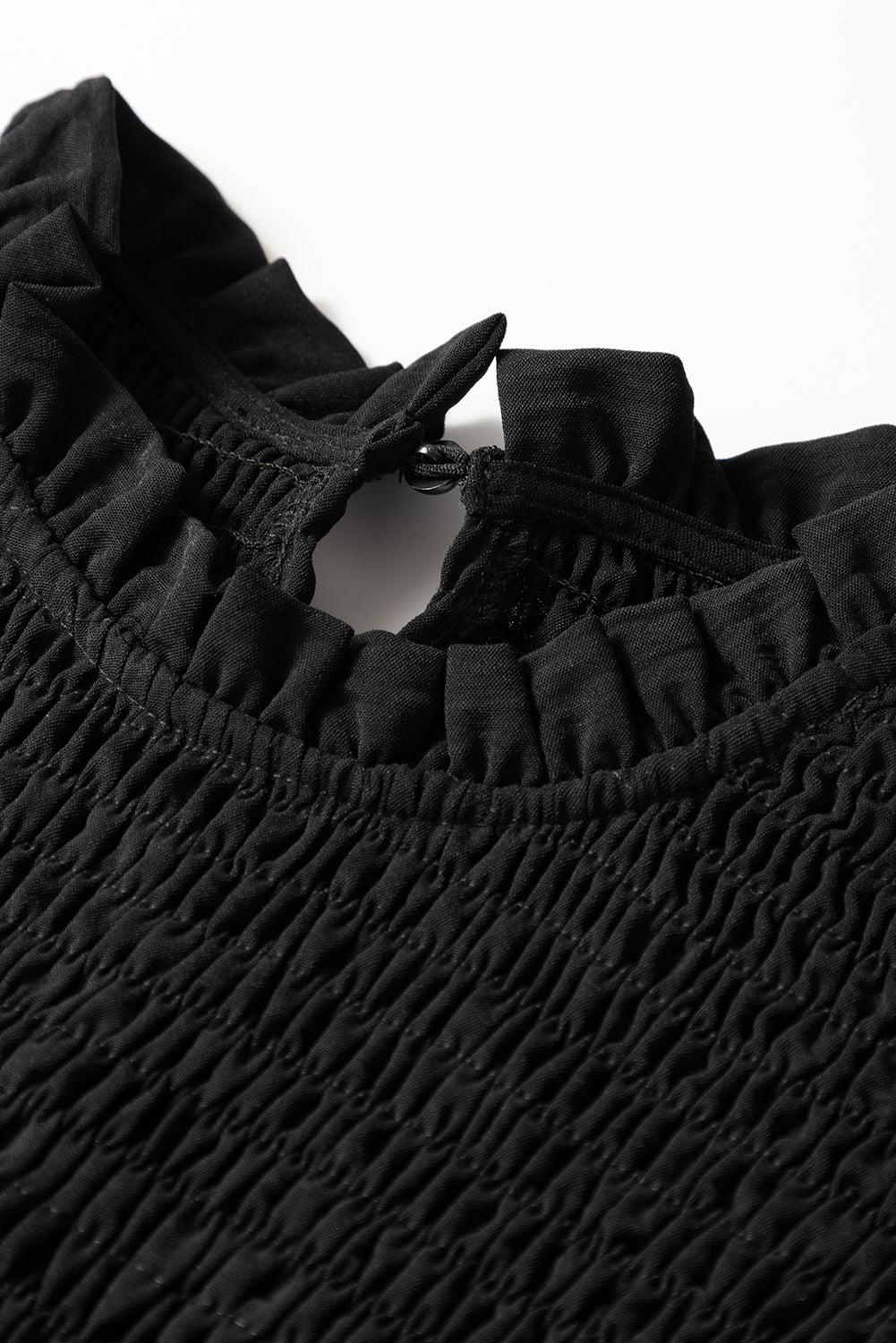 Black Ruffle Short Sleeve Top