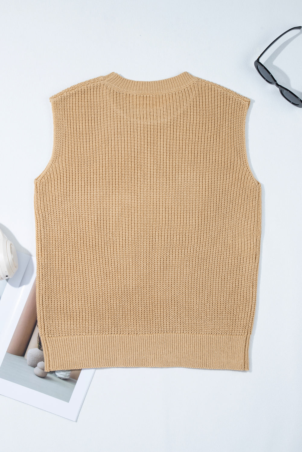 Sequin Horse Graphic Knitted Sweater Vest