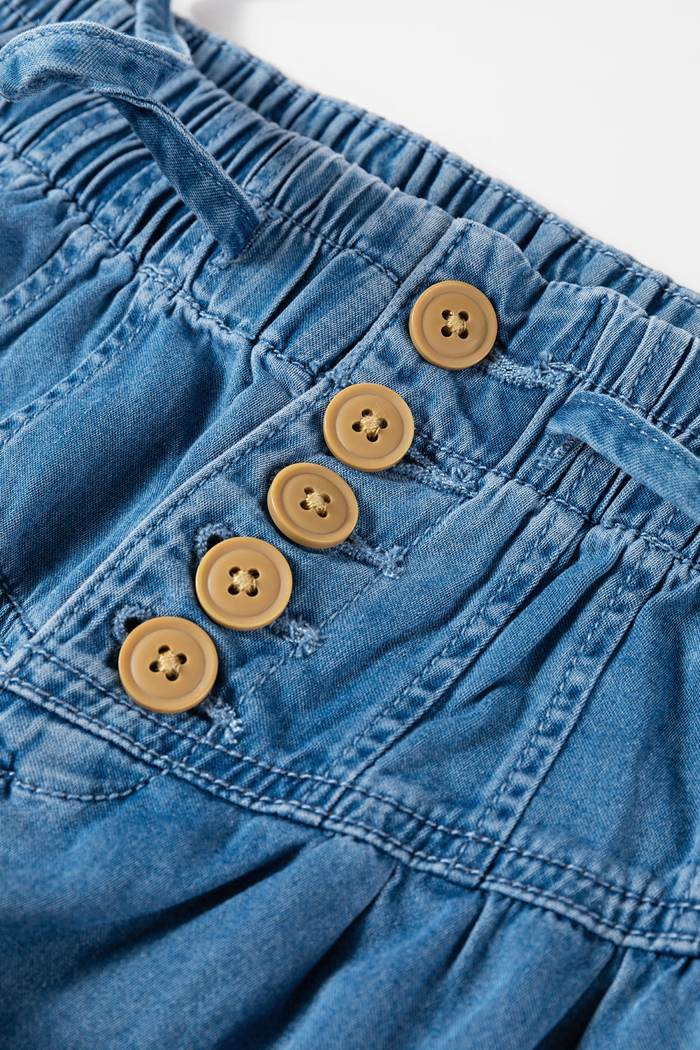 Fly Waist Mineral Wash Wide Leg Jeans