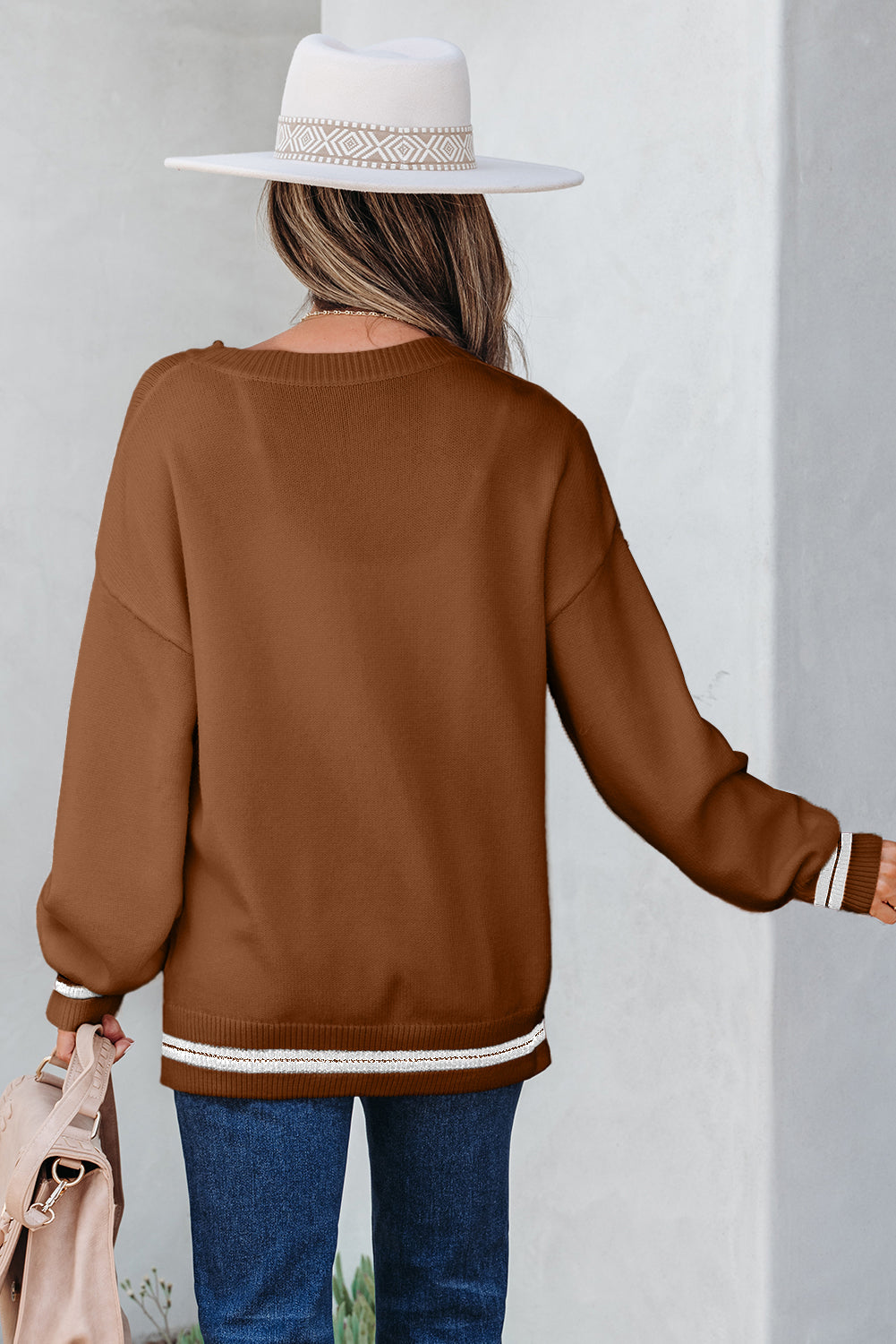Brown ‘See You Cowboy’ Embroidered Western Sweater