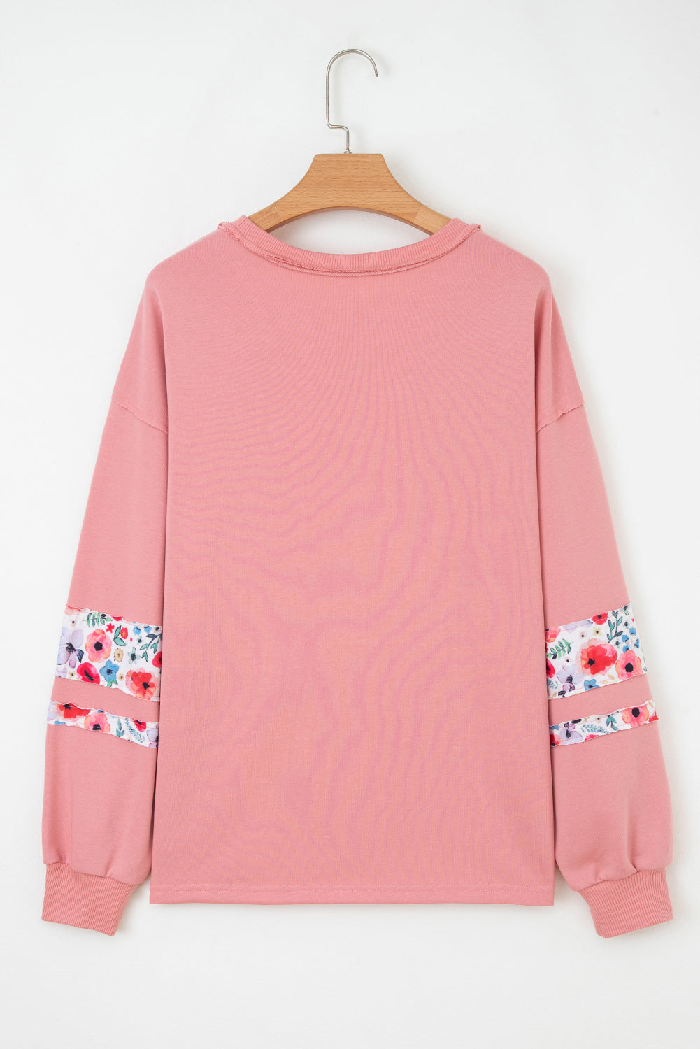 Peach Floral Baggy Pullover Sweatshirt