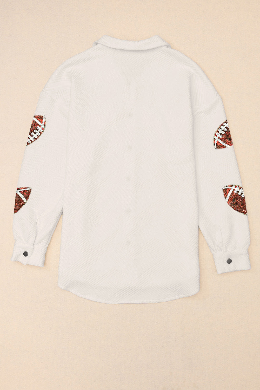 Ribbed Sequined Football Shacket