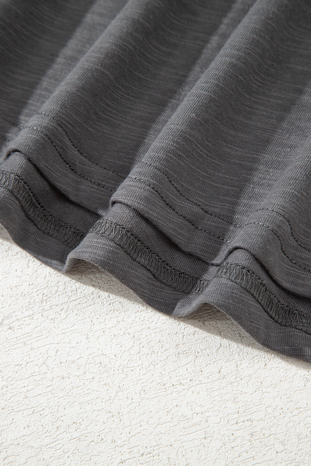 Dark Grey Ruffled Short Sleeve Plus Size Top