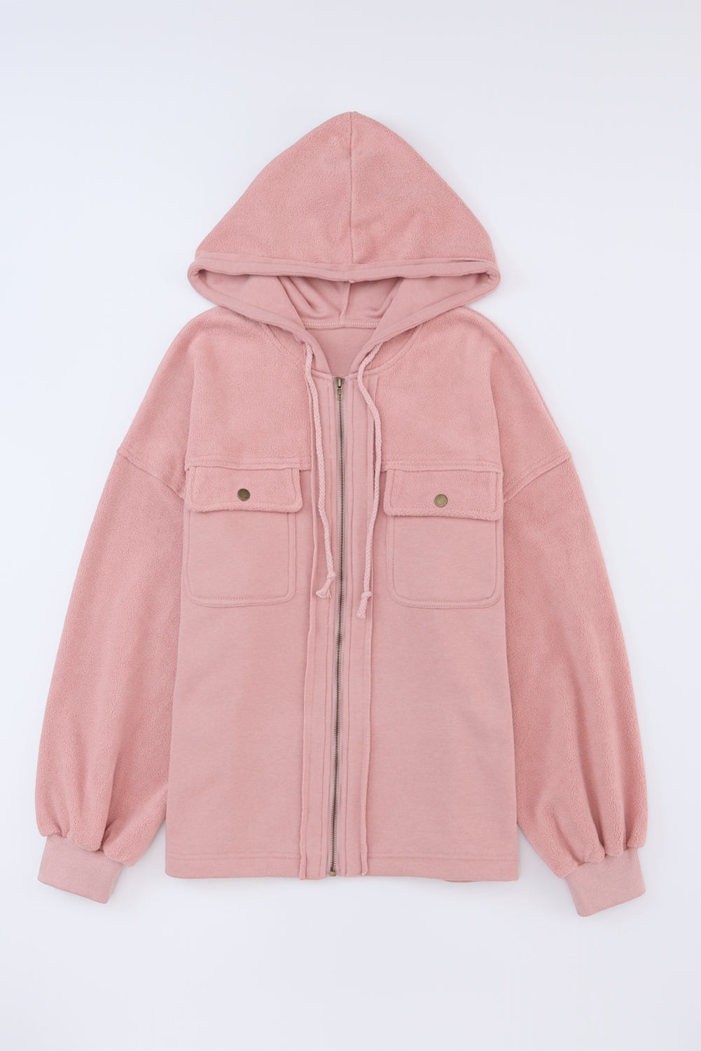 Pink Flap Pocket Zip Up Jacket