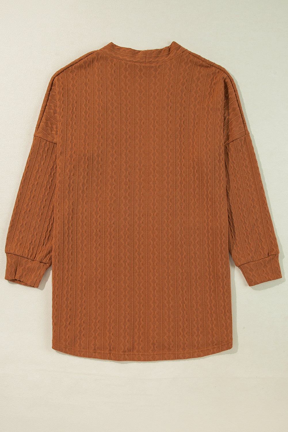 Chestnut Textured Knit Open Front Cardigan