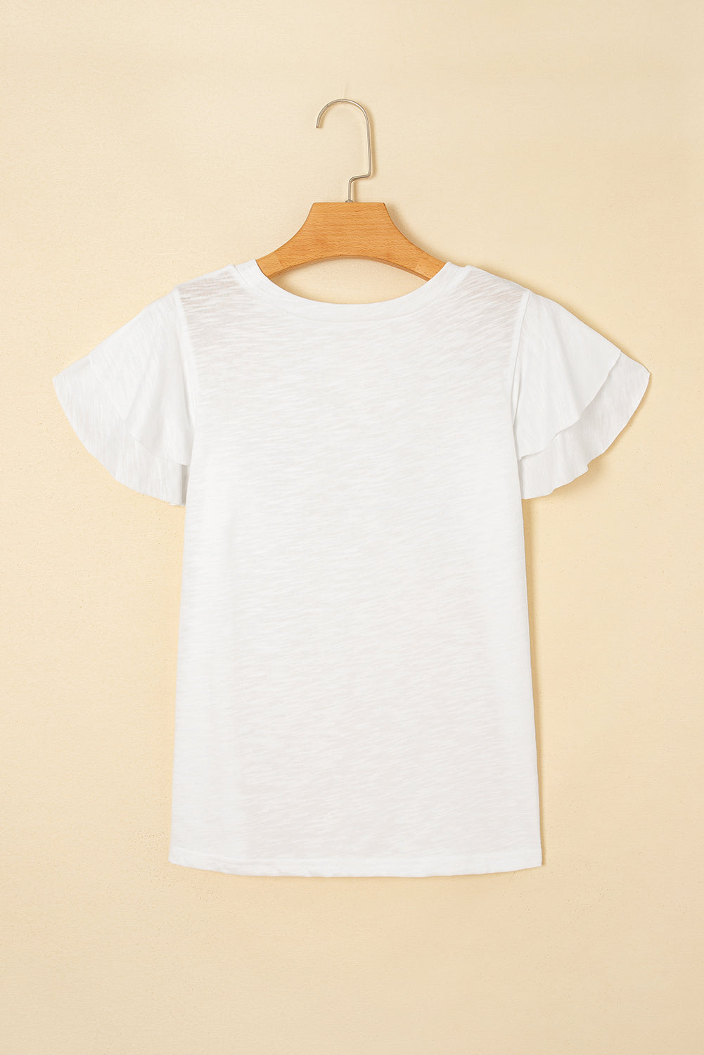 White Layered Ruffle Short Sleeve Top