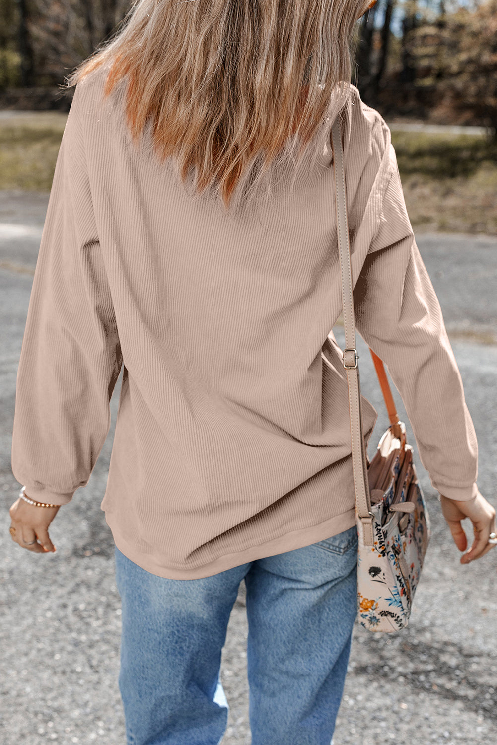 Apricot ‘Game Day’ Embroidered Corduroy Sweatshirt