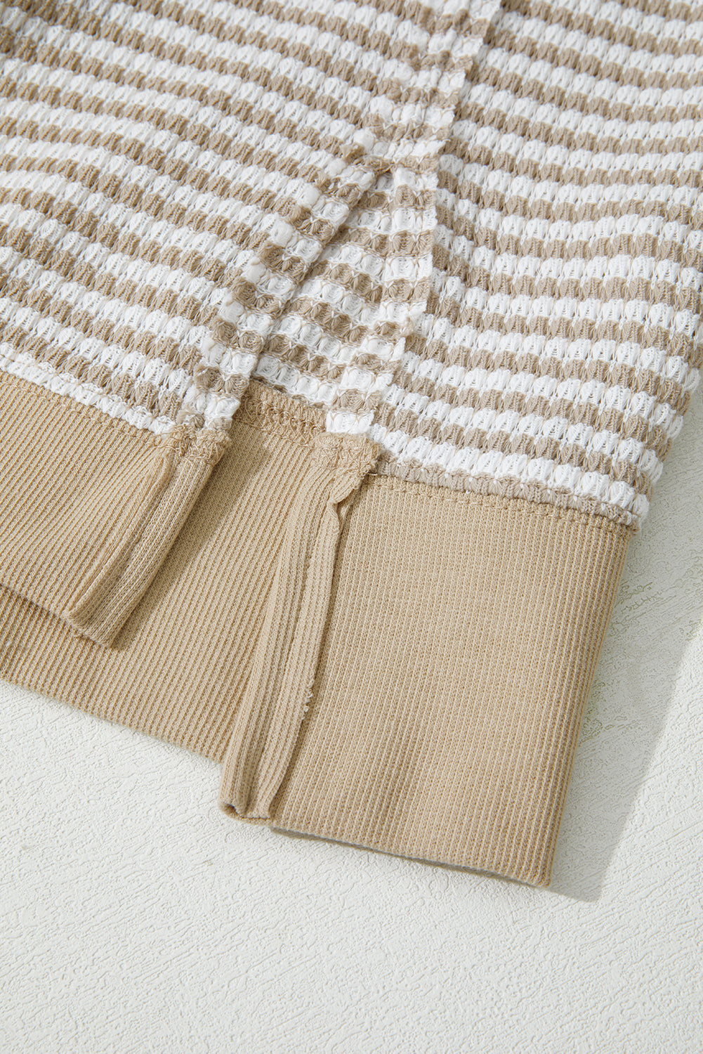 Brown Stripe Plus Size Ribbed Long Sleeve Top