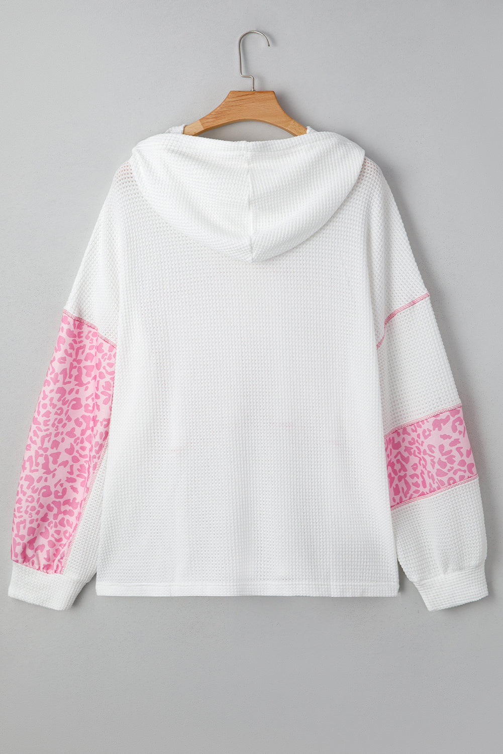 Pink Stripe Waffle Knit Plus Size Hoodie