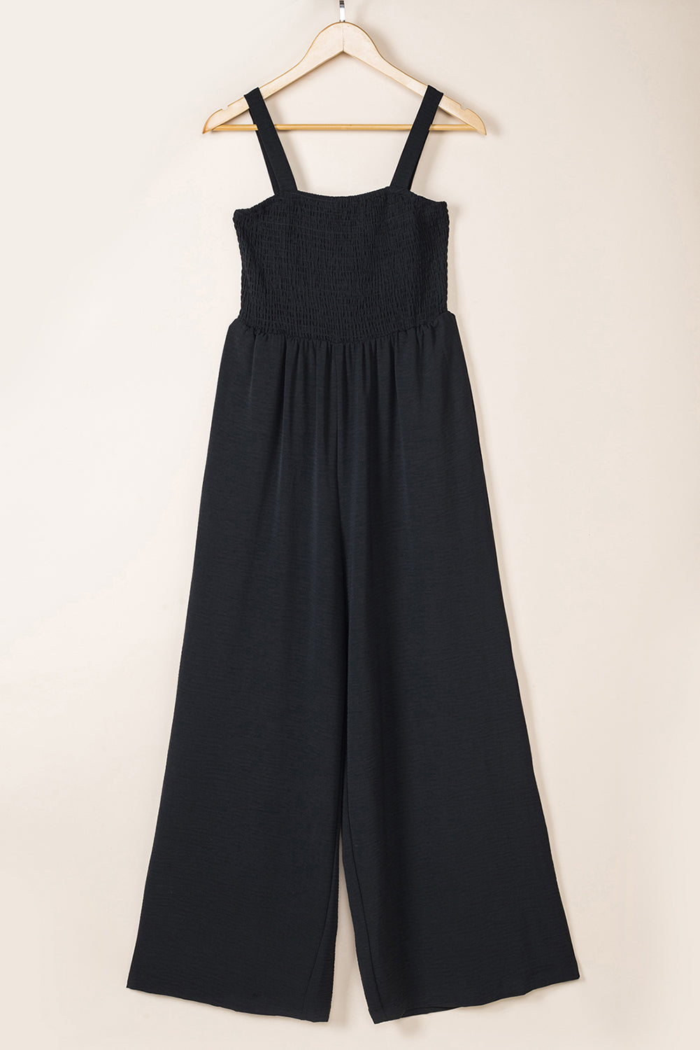 Black Sleeveless Wide Leg Jumpsuit with Pockets