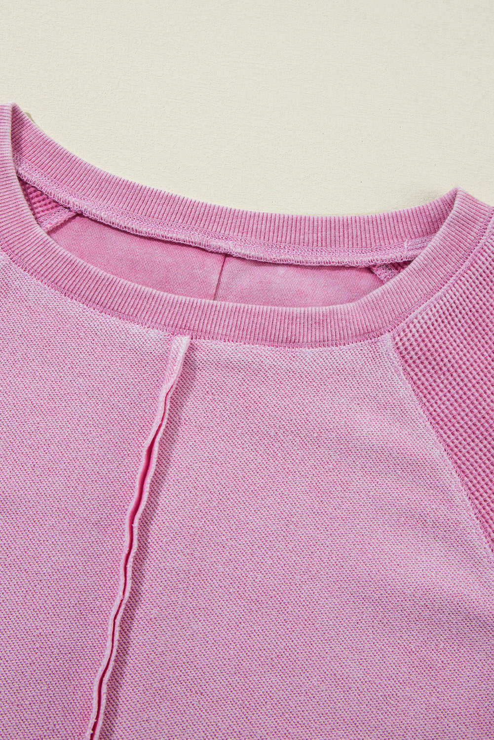 Pink Waffle Knit Sweatshirt