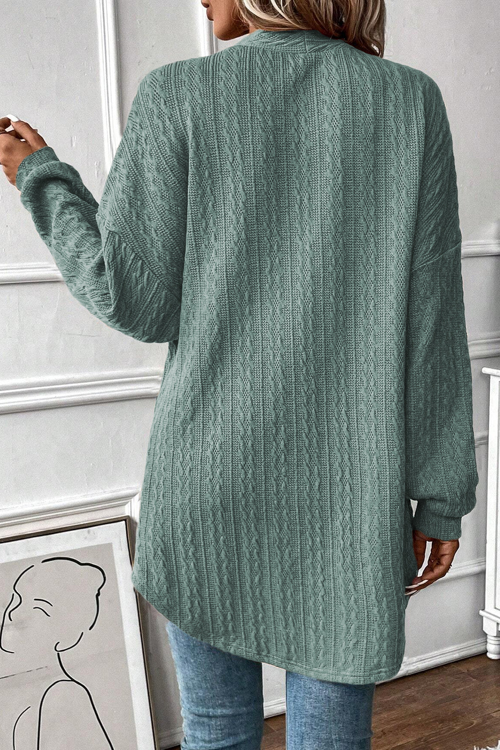 Canton Textured Knit Open Front Cardigan