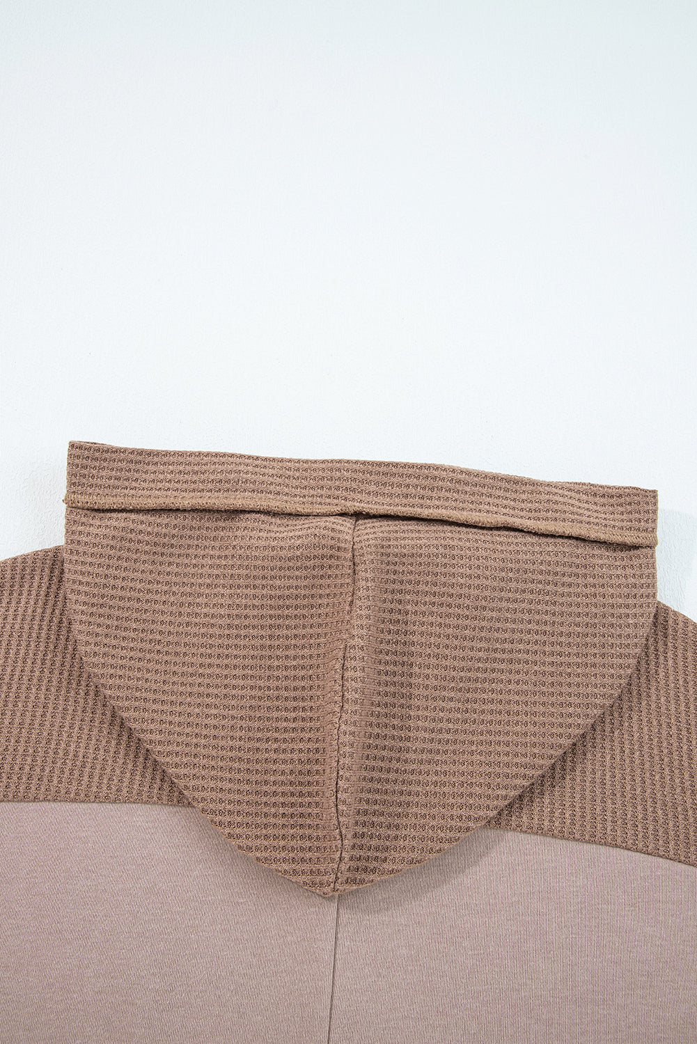 Brown Contrast Patchwork Plus Size Pocketed Hoodie