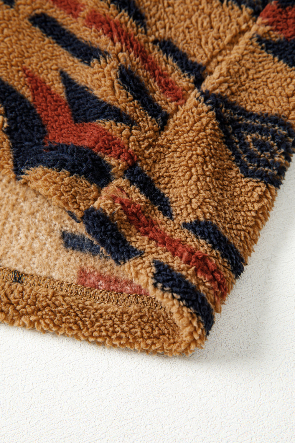 Brown Western Aztec Fleece Shacket