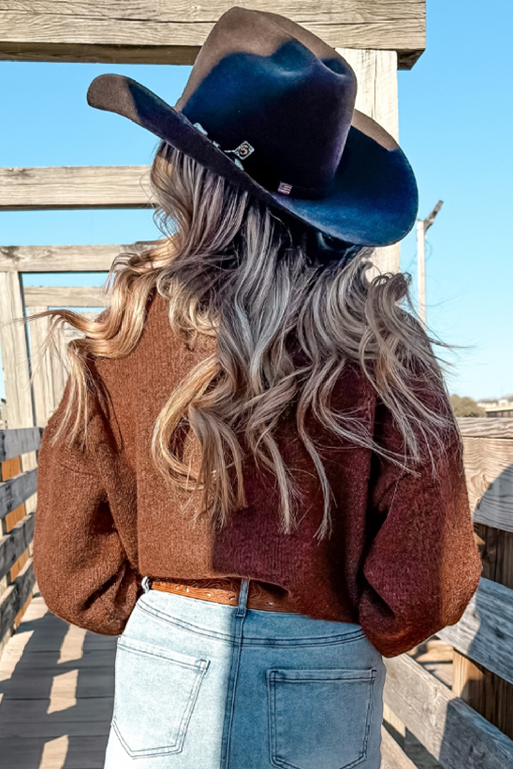 Brown ‘See You Cowboy’ Embroidered Western Sweater