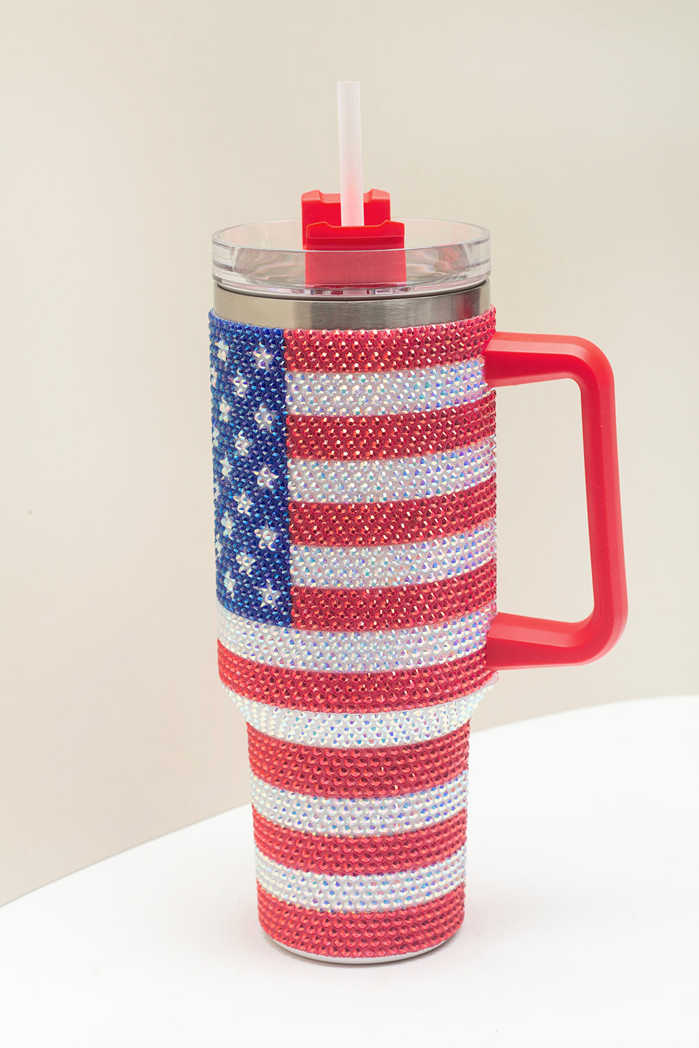 Rhinestone American Flag Print 40oz Tumbler