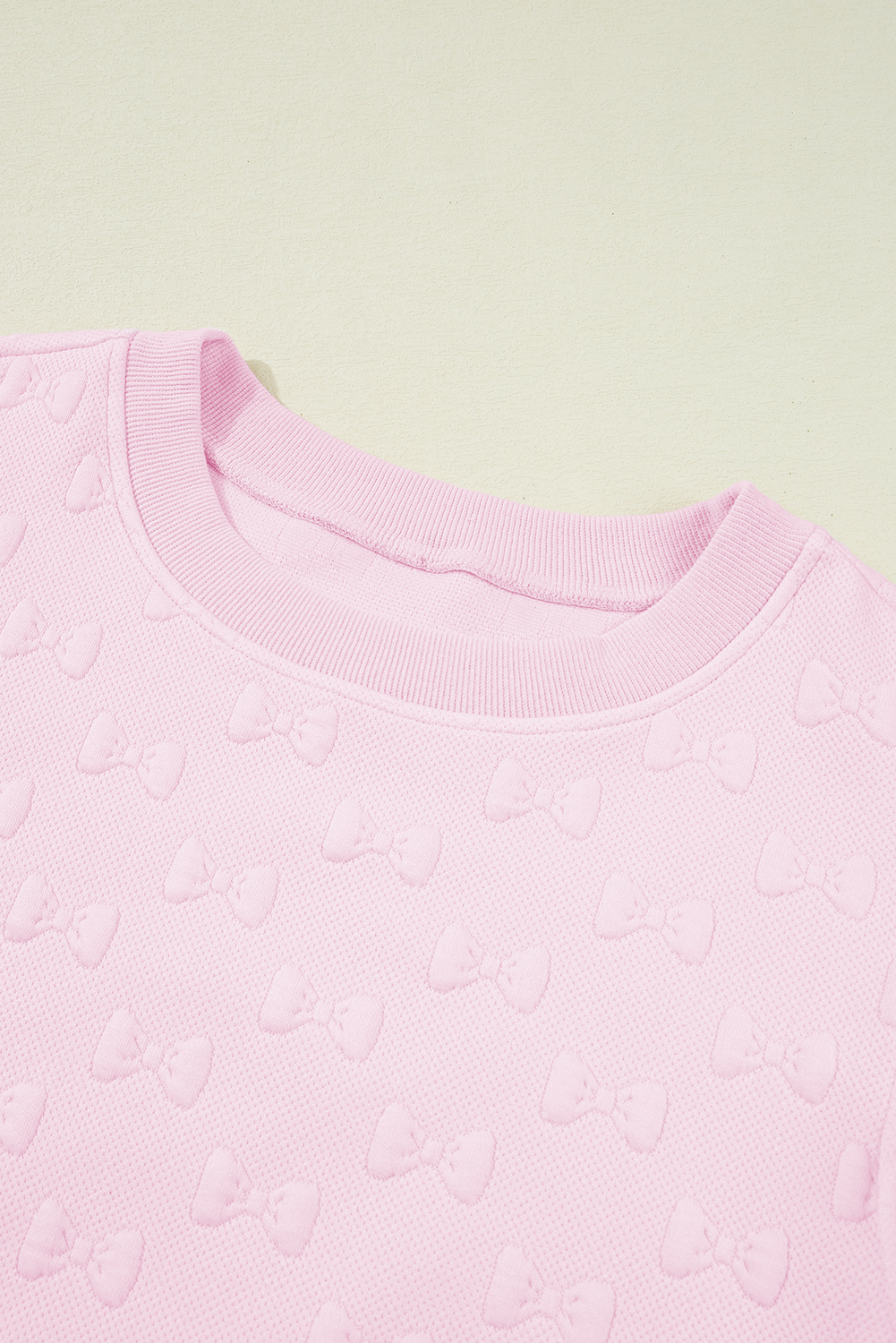 Pink Bow Ruffle Sleeve Short Set