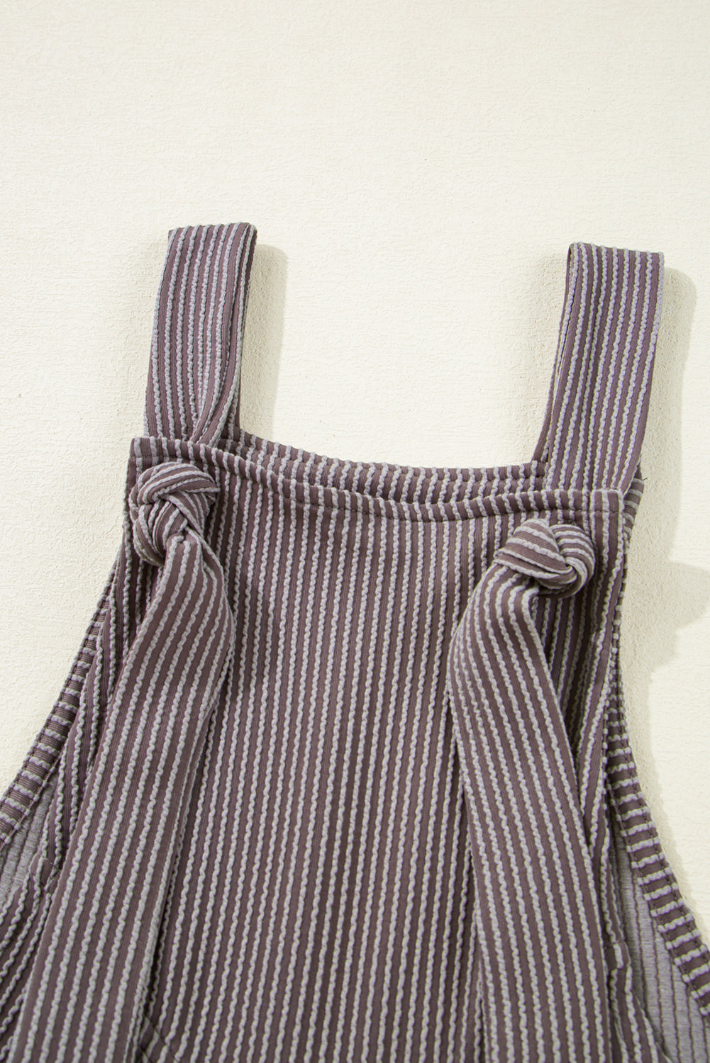 Dark Gray Corded Adjustable Strap Wide Leg Overall