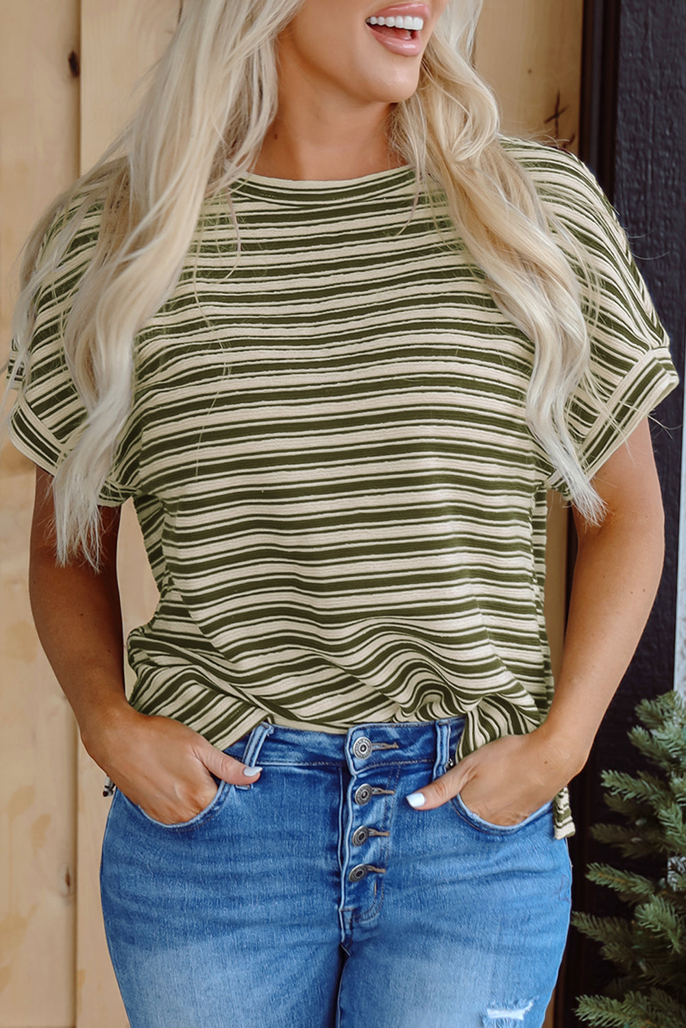 Green Stripe T Shirt
