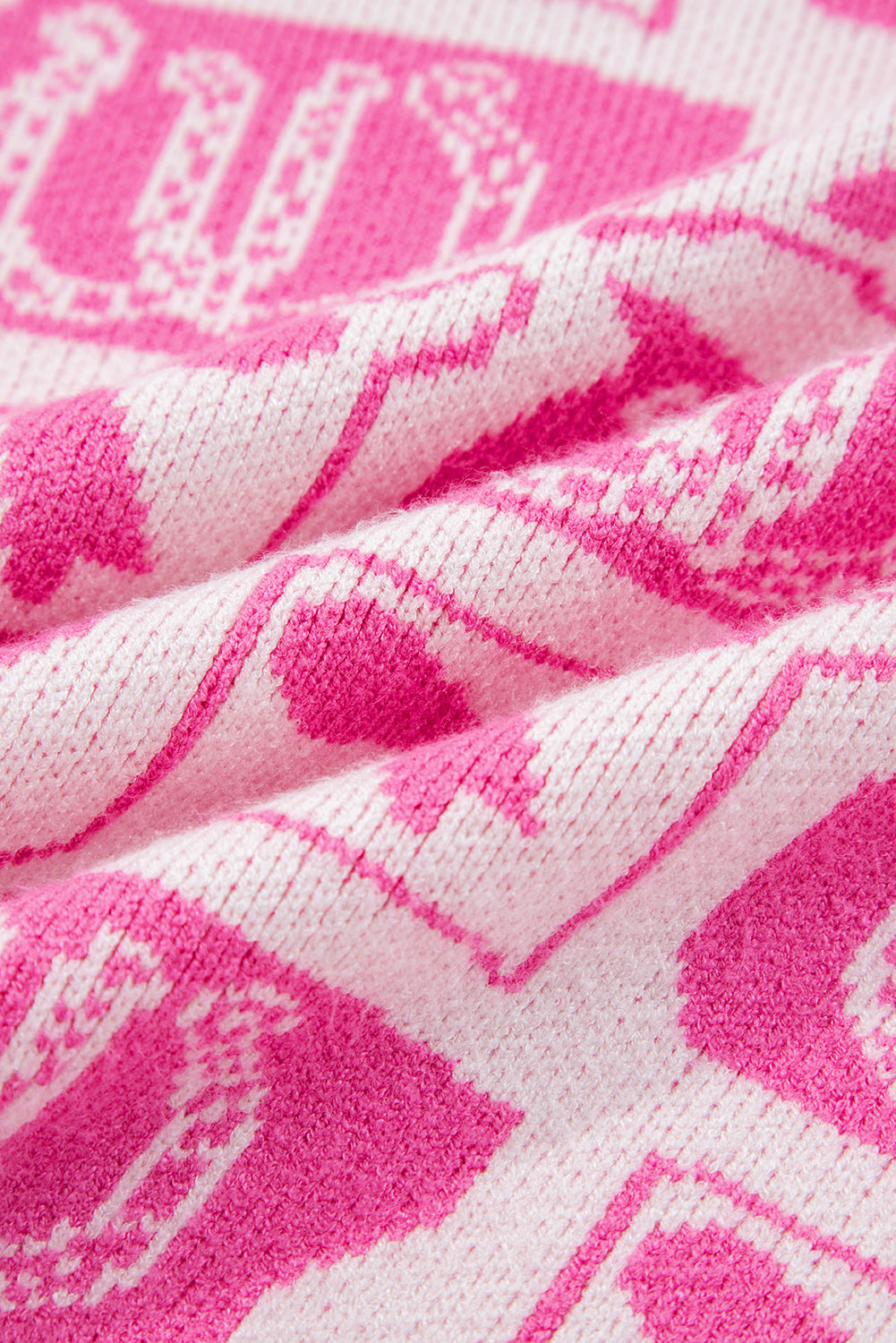 Pink Bows & Horseshoes Pattern Sweater