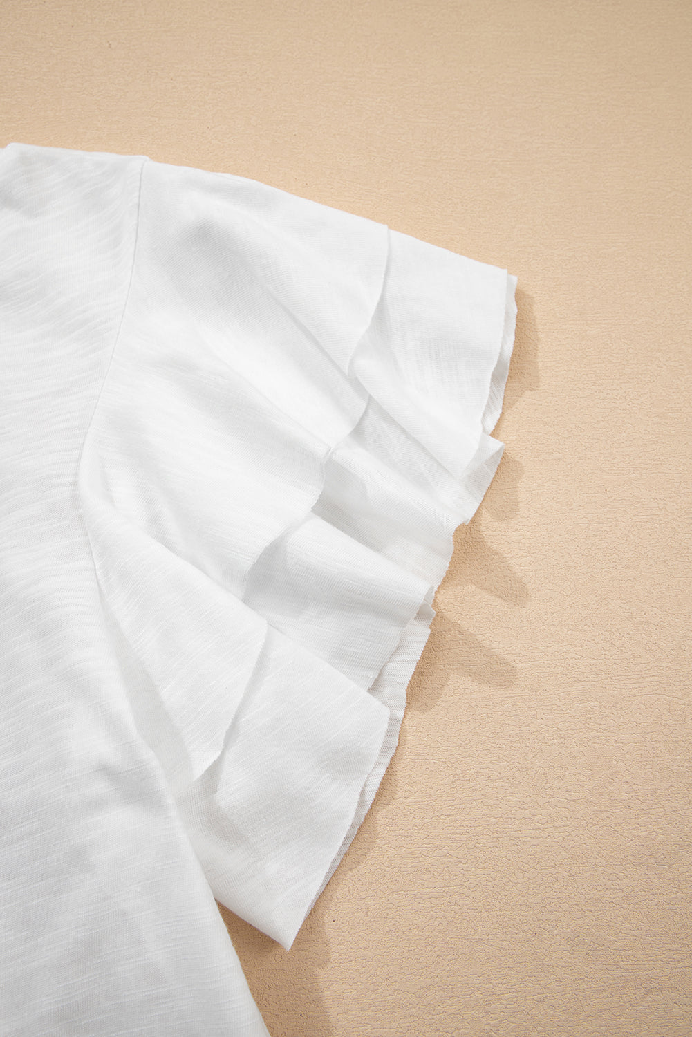 White Layered Ruffle Short Sleeve Top